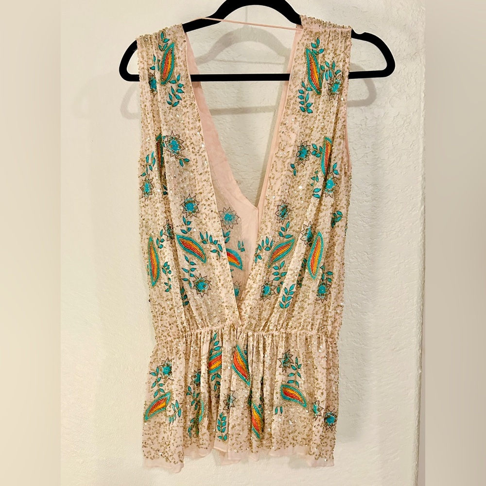 NWT Anthropologie Antik Batik Beaded tunic dress top